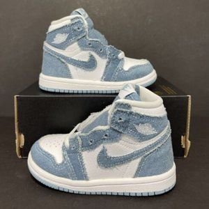 NWT size toddler 2 Jordan 1 Retro High OG (TD) Denim Sneakers